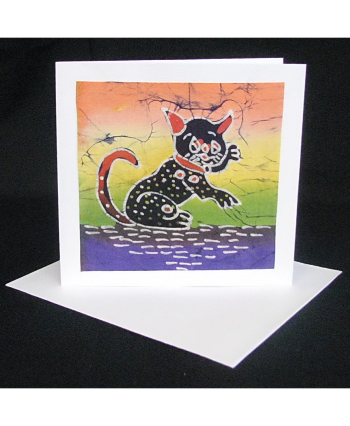 Kitty Cat Batik Card